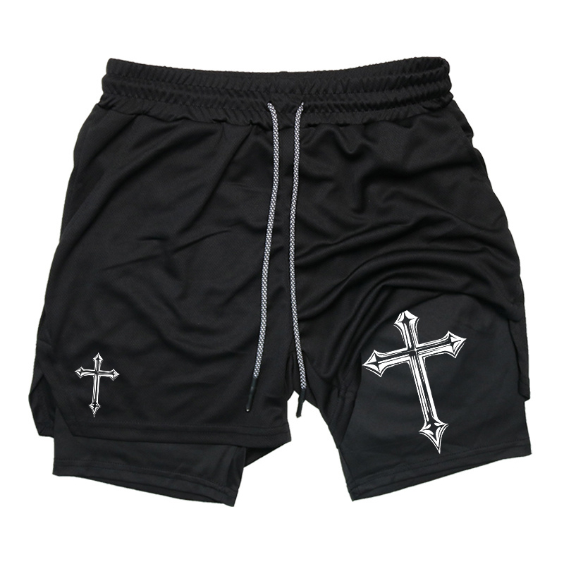 Crossfit Fitness Gear - Pantalones Cortos Deportivos 2 en 1